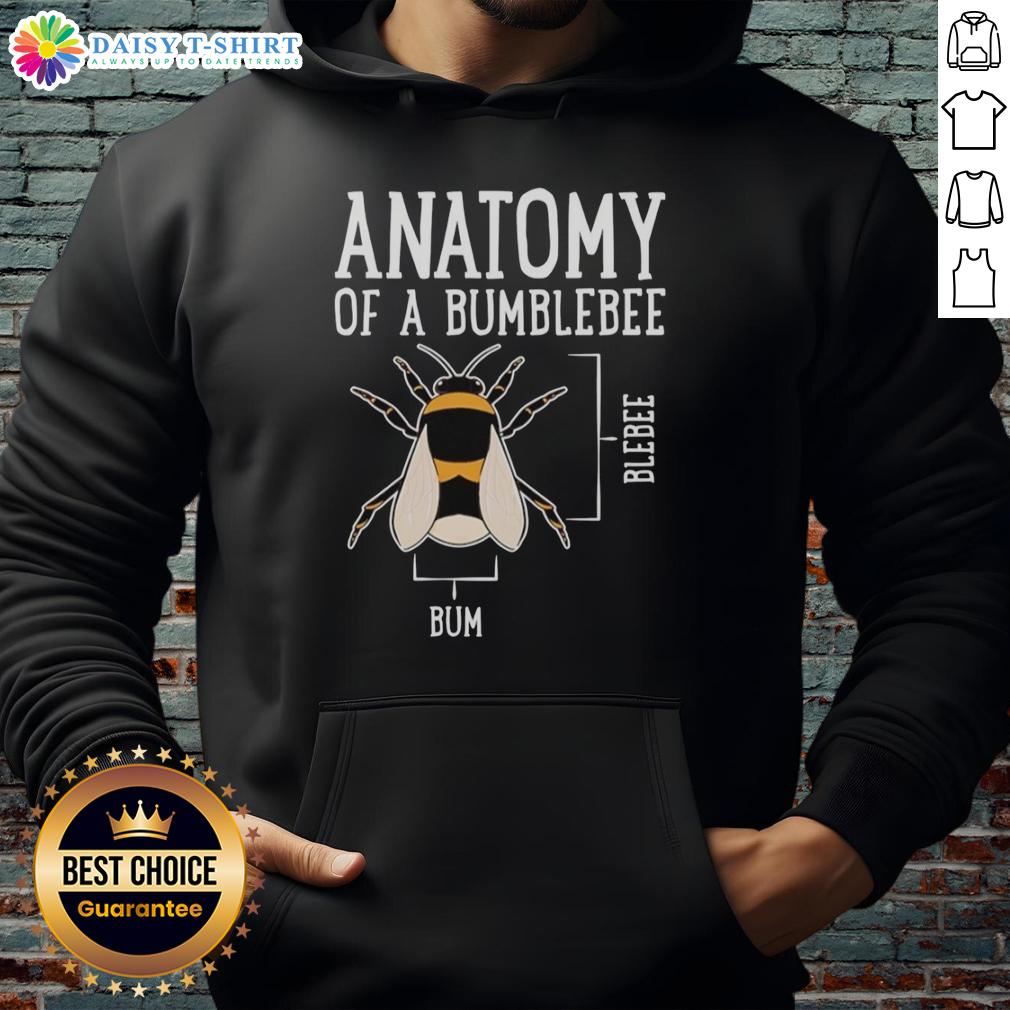 Official Anatomy Of A Bumblebee Hoodie Official Anatomy of a Bumblebee Hoodie featuring detailed bumblebee illustrations on a stylish black design.