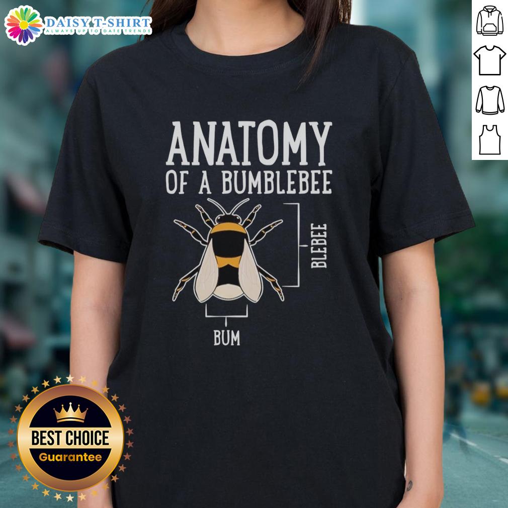 Official Anatomy Of A Bumblebee Ladies Tee Official Anatomy of a Bumblebee Ladies Tee featuring detailed bumblebee diagram and stylish design for women.