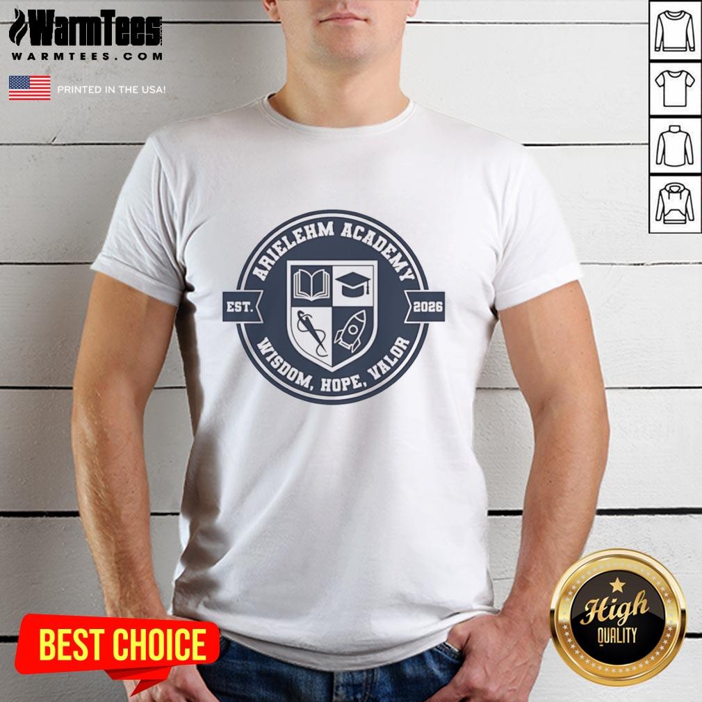 official-arielehm-academy-wisdom-hope-valor-est-2026-t-shirt-1 Official Arielehm Academy Wisdom Hope Valor Est 2026 T-Shirt featuring a bold design and vibrant colors.