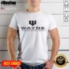 Alt Text: Official Batman Wayne Industries Logo T-Shirt featuring a bold logo on a classic black tee, perfect for fans.