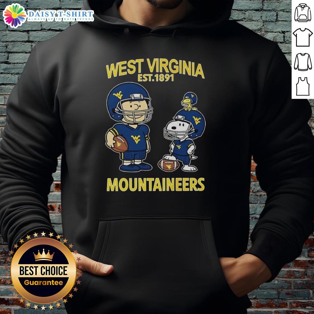 Official Charlie Brown And Snoopy X West Virginia Mountaineers Ncaa Football Est 1891 Hoodie Official Charlie Brown and Snoopy X West Virginia Mountaineers NCAA Football hoodie, established 1891, stylish and cozy.