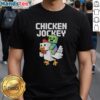 Alt Text: Official Chicken Jockey Pixel Funny Lover Game Present Friends T-Shirt featuring vibrant graphics and playful design.