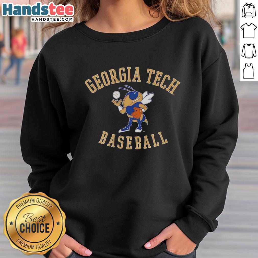 official-georgia-tech-yellow-jackets-baseball-mascot-buzz-logo-sweatshirt Official Georgia Tech Yellow Jackets baseball mascot Buzz logo on a stylish sweatshirt, perfect for fans and alumni.