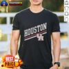 Official Houston Sideline Red T-Shirt featuring team logo, perfect for fans and game day attire.