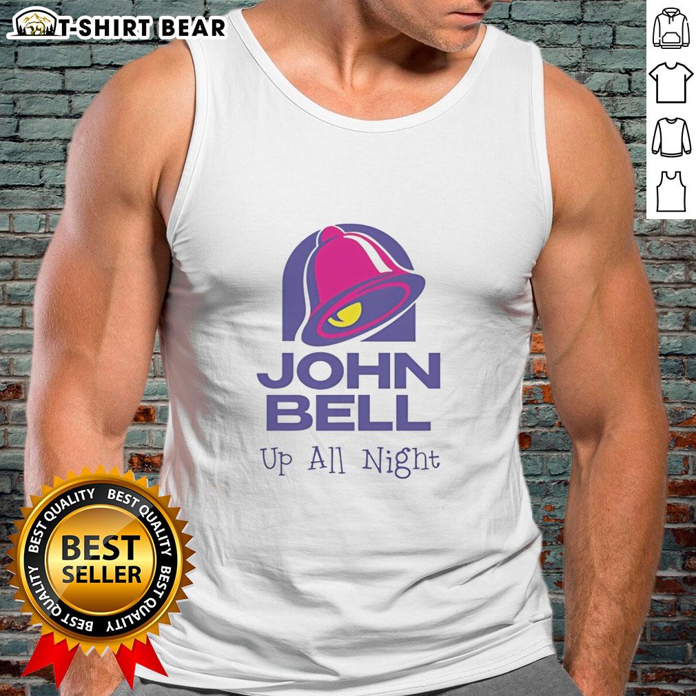 Official John Bell Up All Night Vintage Tank Top Alt Text: Vintage John Bell Up All Night tank top featuring a retro design, perfect for casual wear and music lovers.