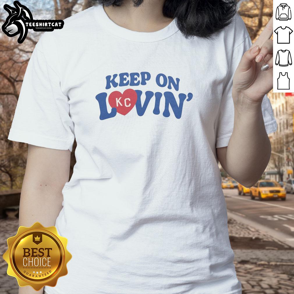 official-keep-on-kc-lovin-vintage-ladies-tee Vintage ladies tee featuring 'Keep On Kc Lovin' design, perfect for stylish comfort and Kansas City pride.