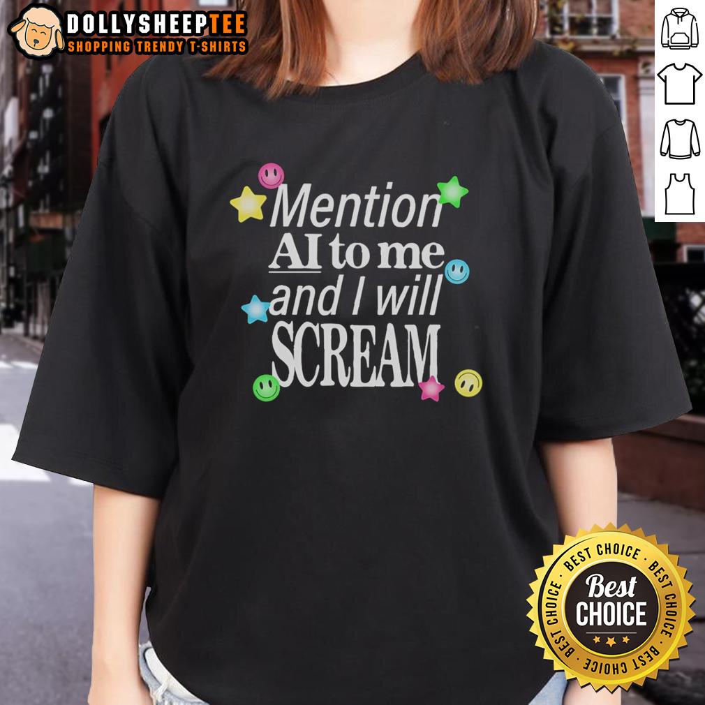 Official Mention Ai To Me And I Will Scream Ladies Tee Official Mention Ai To Me And I Will Scream Ladies Tee featuring bold text on a stylish women's t-shirt design.
