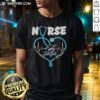 Miami Marlins Nurse Stethoscope Heart T-Shirt design, perfect for baseball fans and healthcare professionals.