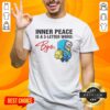 Official Minion Inner Peace Is A 3-Letter Word Bye T-Shirt featuring colorful Minion graphics on a casual tee.