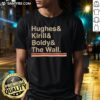 Alt Text: Official Minnesota Hockey Hughes Kirill Boldy The Wall T-Shirt featuring bold graphics and team colors.