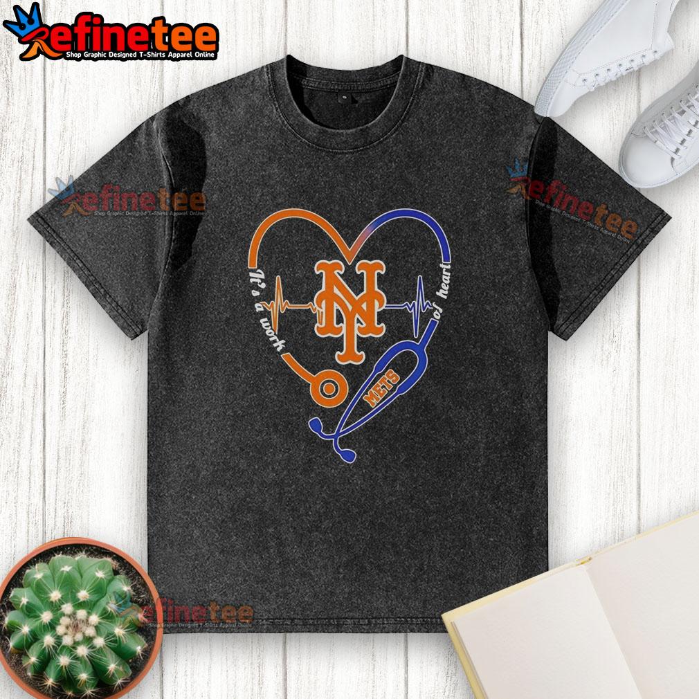 official-new-york-mets-stethoscope-heartbeat-its-a-work-of-heart-washed-t-shirt Alt Text: Official New York Mets Stethoscope Heartbeat T-Shirt showcasing a vibrant design for baseball fans and health enthusiasts.