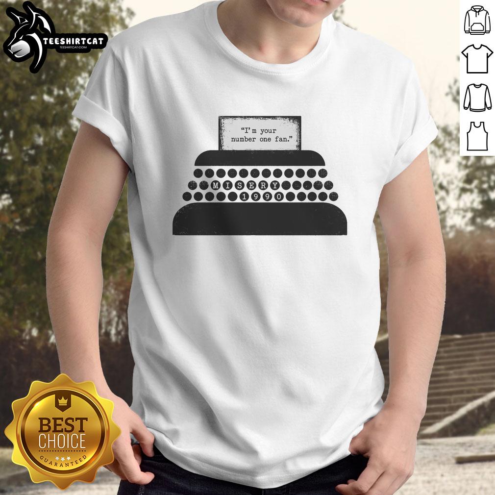 official-number-one-fan-retro-typewriter-t-shirt Official Number One Fan Retro Typewriter T-Shirt with vintage design, perfect for writers and typewriter enthusiasts.