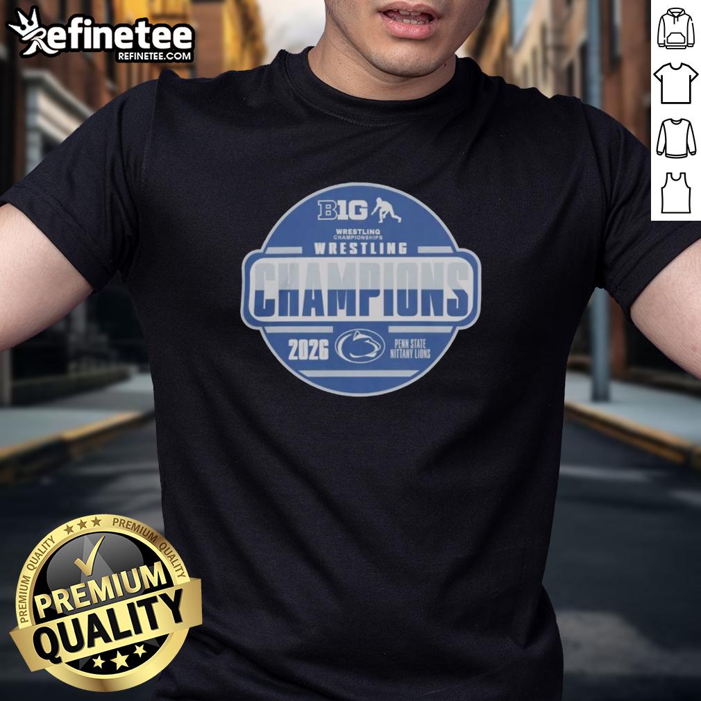 official-penn-state-nittany-lions-2026-big-ten-wrestling-champions-locker-room-t-shirt Alt Text: Official Penn State Nittany Lions 2026 Big Ten Wrestling Champions Locker Room T-Shirt showcasing team logo and championship design.
