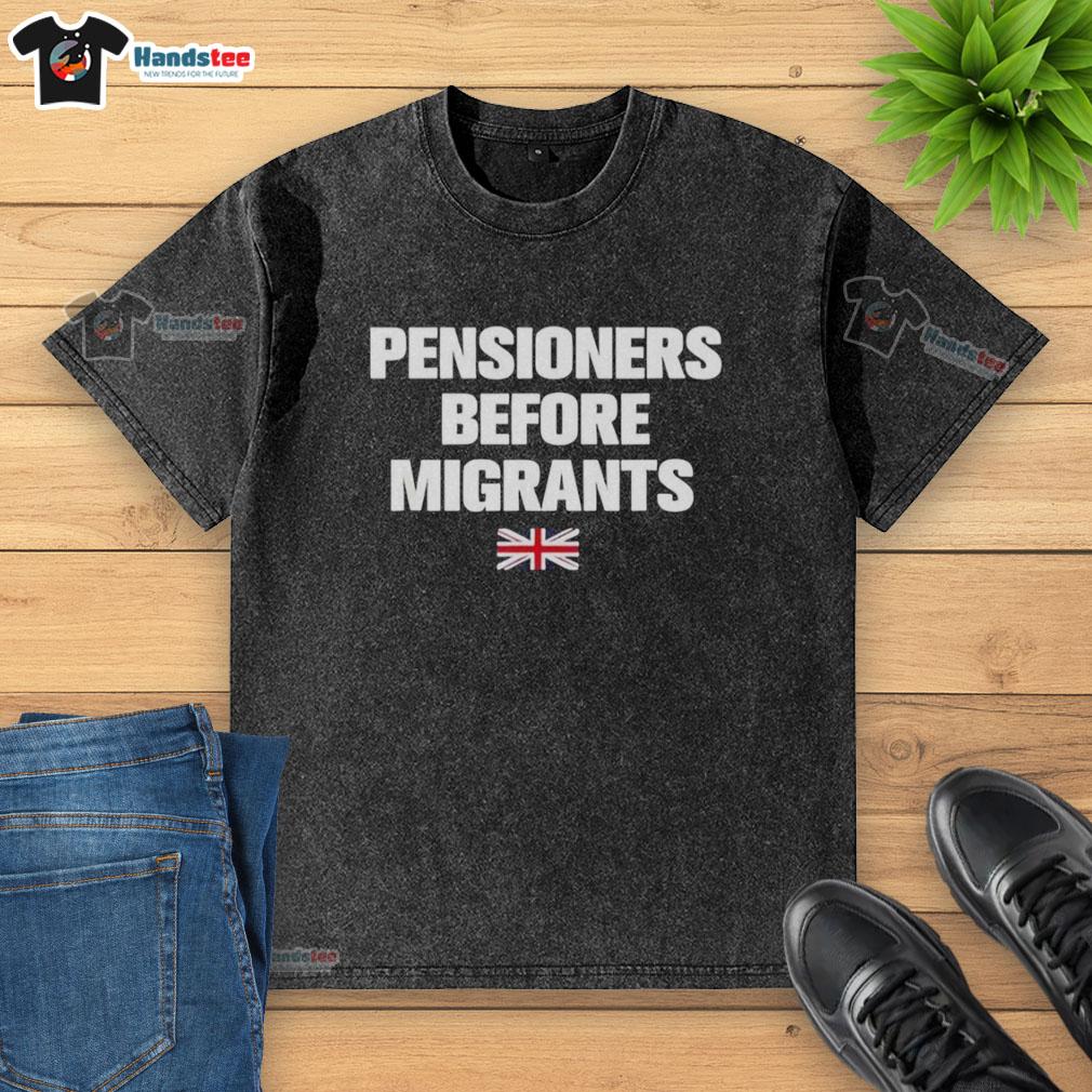 official-pensioners-before-migrants-uk-flag-washed-t-shirt Official Pensioners Before Migrants UK flag washed t-shirt design showcasing patriotic themes for seniors.