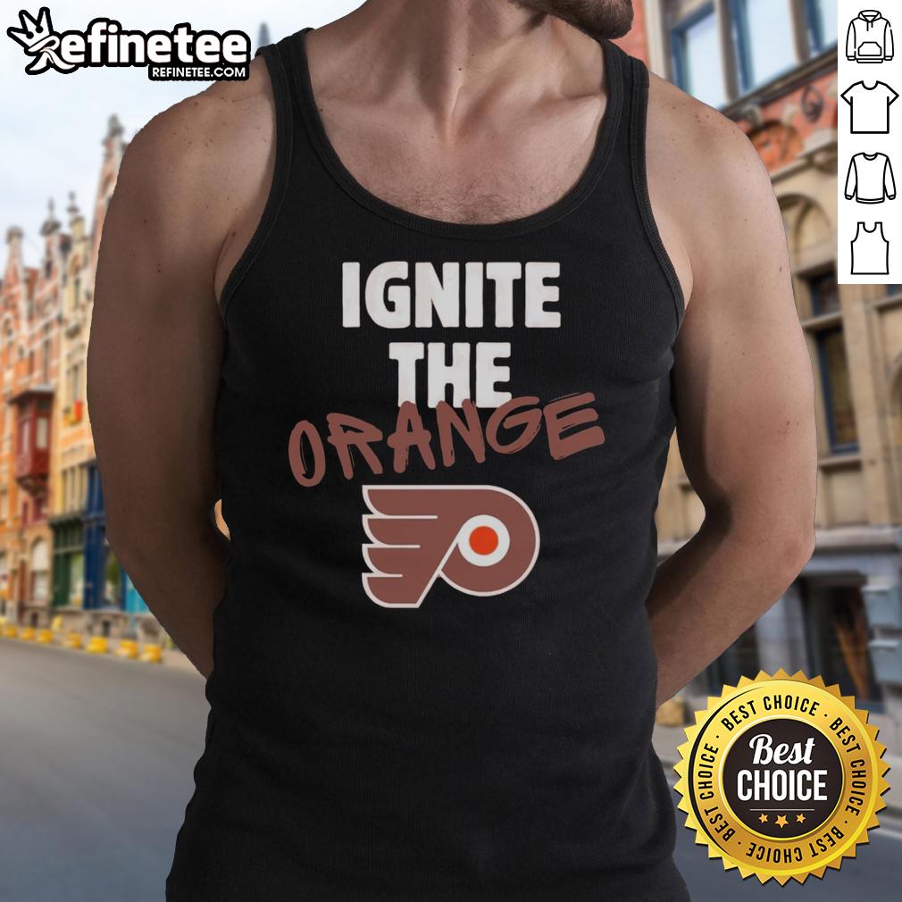 official-philadelphia-flyers-ignite-the-orange-2026-nhl-playoffs-fan-gear-tank-top Official Philadelphia Flyers Ignite The Orange tank top for 2026 NHL Playoffs, showcasing team spirit and style.