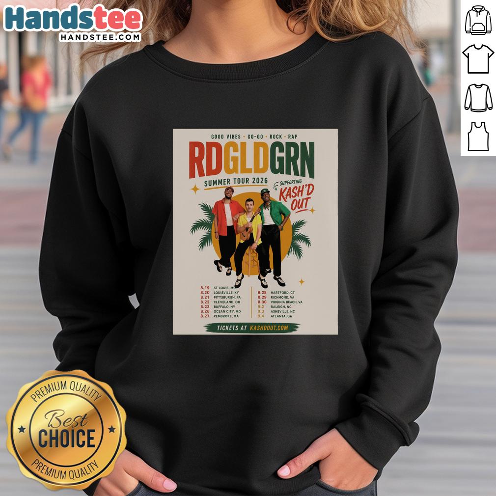official-rdgldgrn-good-vibes-go-go-rock-rap-band-summer-tour-2026-sweatshirt Official Rdgldgrn Good Vibes Go-Go Rock Rap Band Summer Tour 2026 Sweatshirt featuring vibrant colors and bold graphics.
