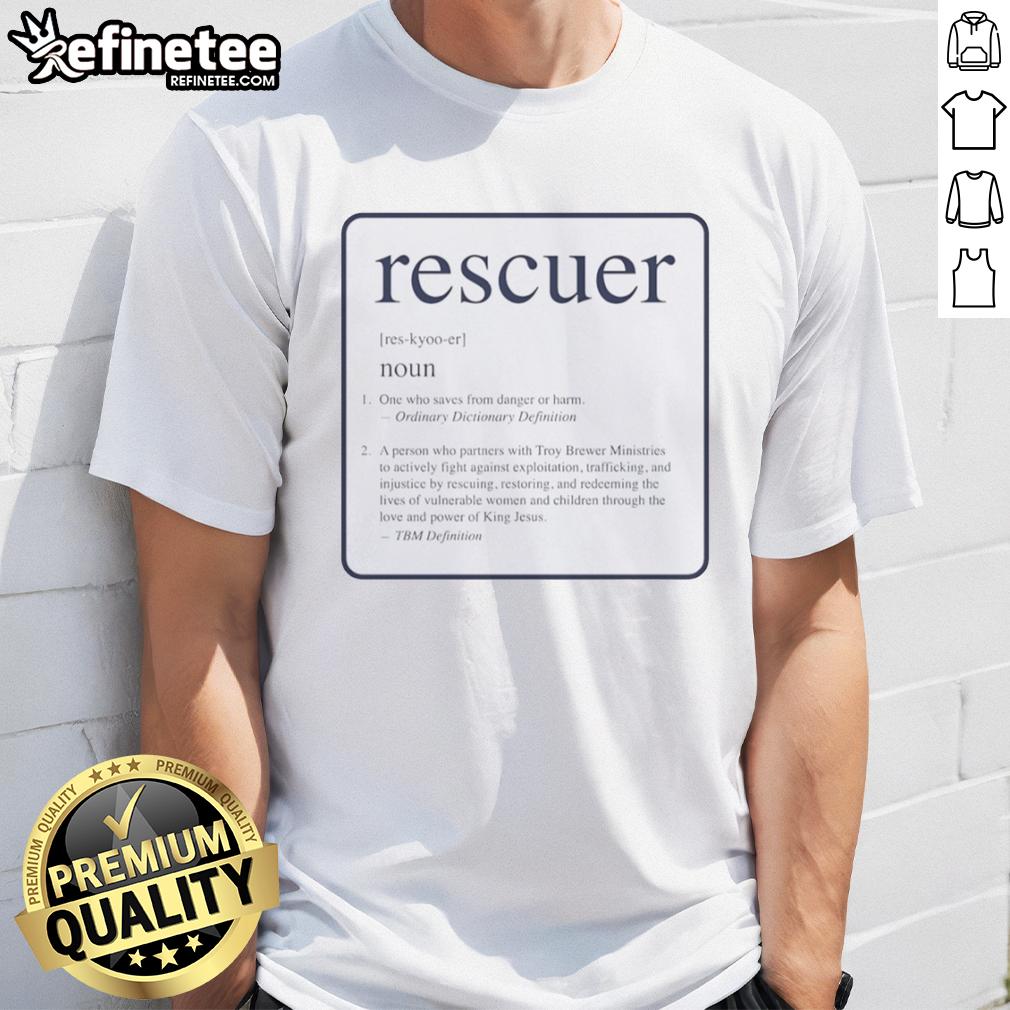 official-rescuer-noun-meaning-definition-t-shirt Official Rescuer Noun Meaning Definition T-Shirt featuring a stylish design that highlights the term 'rescuer' in bold text.