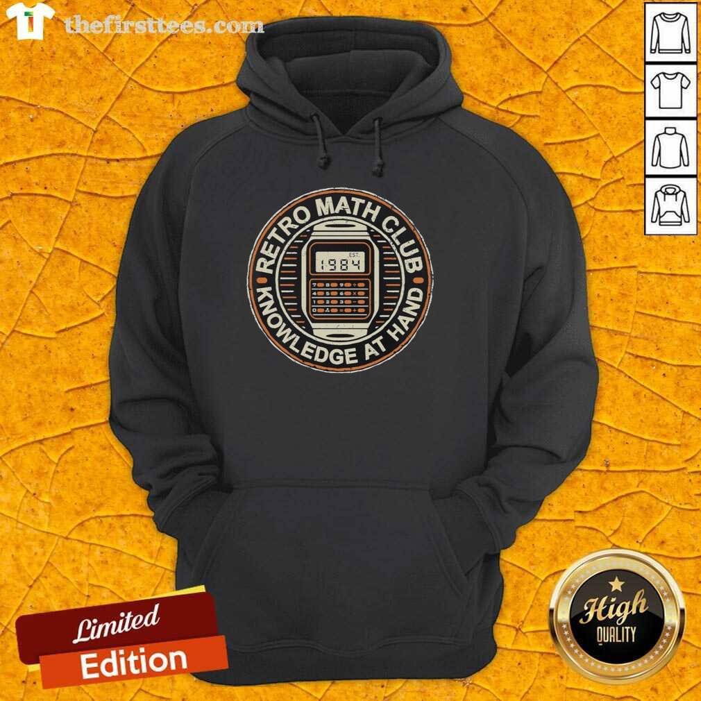 official-retro-math-club-knowledge-at-hand-hoodie Official Retro Math Club Knowledge At Hand Hoodie featuring a vintage design and cozy fit for math enthusiasts.