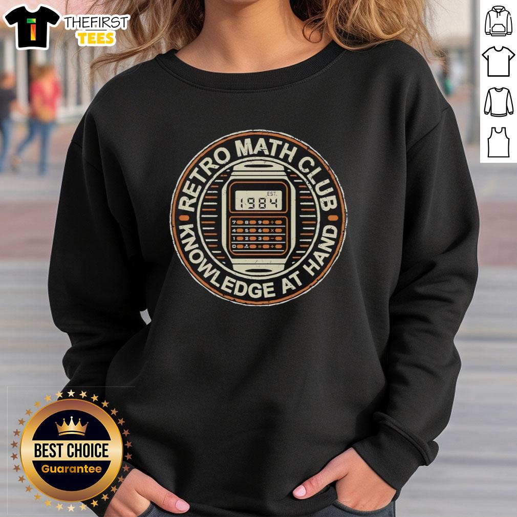 official-retro-math-club-knowledge-at-hand-sweatshirt Official Retro Math Club sweatshirt featuring a classic design, perfect for math enthusiasts and stylish comfort.