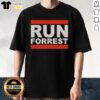 Alt Text: Official Run Forrest Mashup T-Shirt featuring Forrest Gump and Run DMC design, perfect for fans of both.