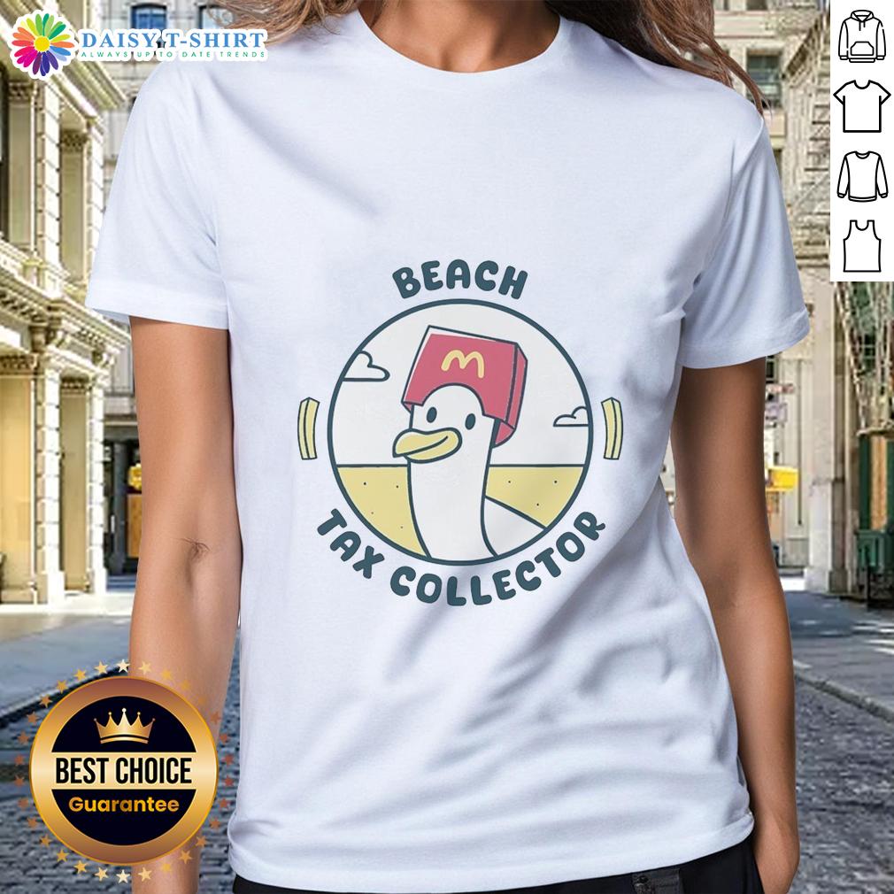 Official Seagull Beach Tax Collector Ladies Tee Alt Text: Official Seagull Beach Tax Collector Ladies Tee featuring a stylish design perfect for beach lovers and collectors.