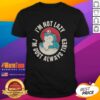 Alt Text: Official Snorlax Pokemon 'I'm Not Lazy, I'm Just Always Tired' T-Shirt featuring a cute Snorlax graphic.