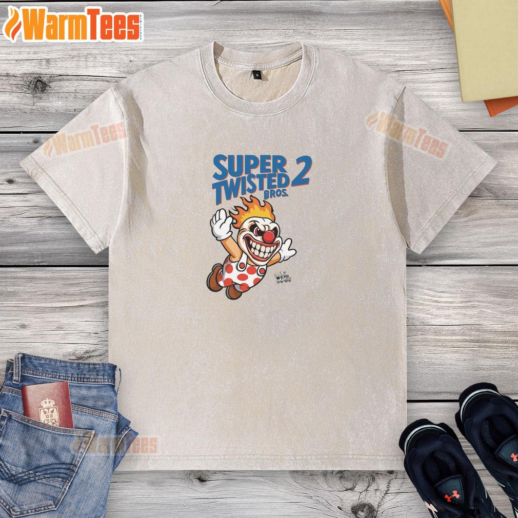 official-super-twisted-bros-2-washed-t-shirt Official Super Twisted Bros 2 washed t-shirt featuring a vintage design and comfortable fit for fans of the game.