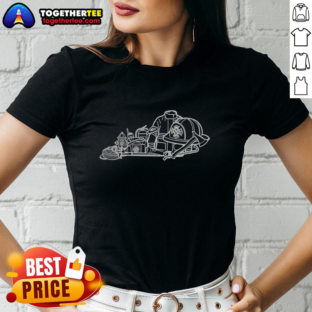 Official The Kentucky Firefighter Outline Ladies Tee Alt Text: Official Kentucky Firefighter Outline Ladies Tee featuring a stylish design perfect for fire service supporters.
