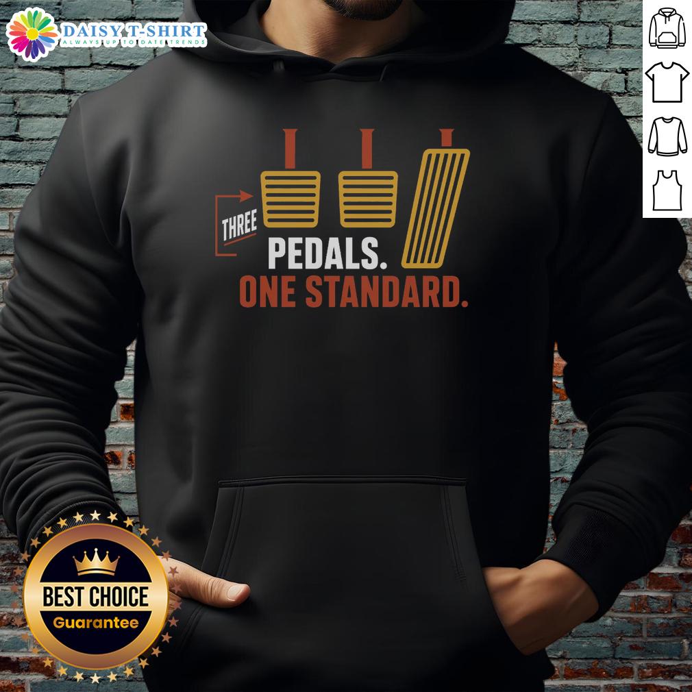 Official Three Pedals One Standard Hoodie Alt Text: Official Three Pedals One Standard Hoodie in black, featuring a stylish logo and comfortable fit for everyday wear.