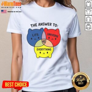 Official The Answer To Everything 42 Ladies Tee - stylish womens t-shirt featuring a fun, geeky design for fans.