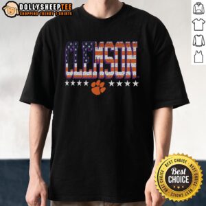 Good Clemson Tigers Tall Type Flag T-Shirt featuring bold Clemson graphics and a vibrant flag design for fans.