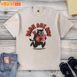 Premium Black Cat Park Ave Cos Washed T-Shirt in black, featuring a stylish design perfect for casual wear.
