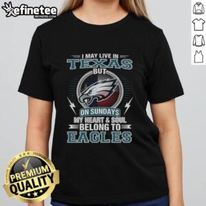 Original Philadelphia Eagles NFL ladies tee, perfect for fans who live in Texas but support the Eagles on Sundays.