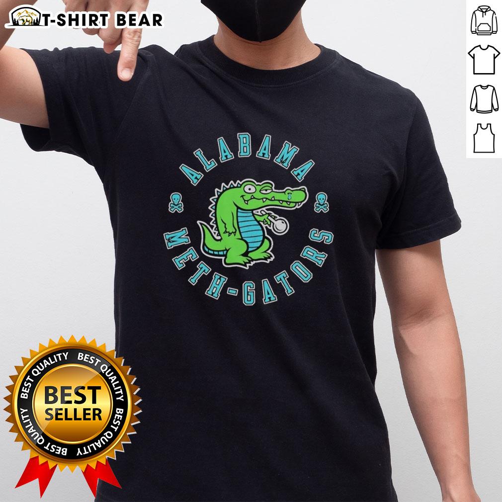 Original Alabama Meth Gators Cartoon T Shirt Original Alabama Meth-Gators Cartoon T-Shirt featuring a humorous design of alligators in a playful, colorful style.
