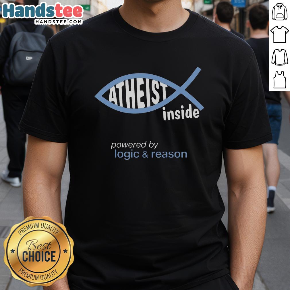 original-atheist-inside-powered-by-logic-reason-t-shirt-1 Original Atheist Inside T-Shirt featuring 'Powered By Logic & Reason' slogan, perfect for rational thinkers and atheism advocates.