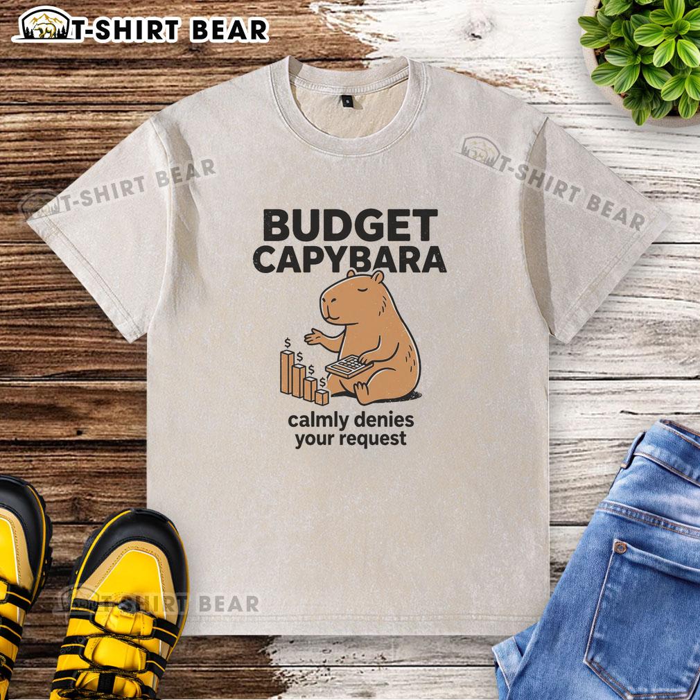 Original Budget Capybara Washed T Shirt Original Budget Capybara Washed T-Shirt featuring a playful capybara graphic on a soft, relaxed-fit tee.
