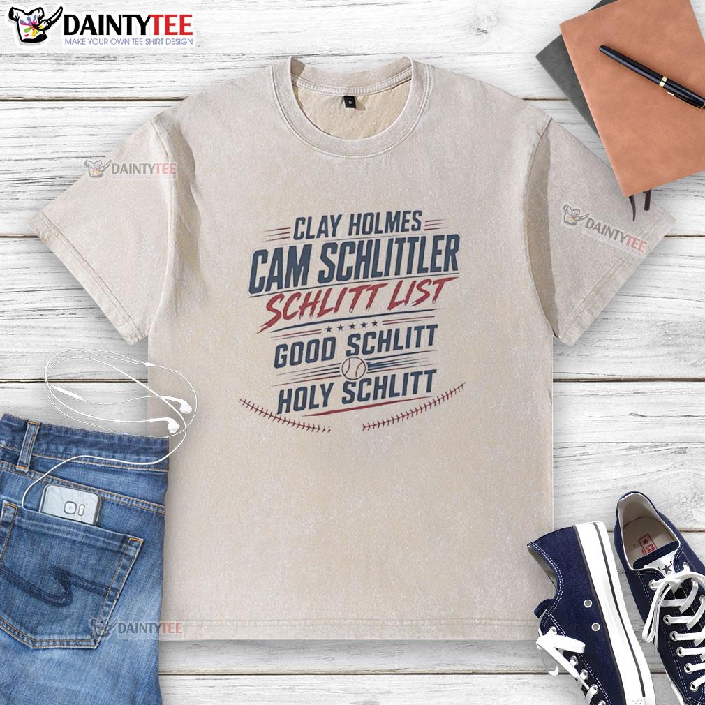original-clay-holmes-cam-schlittler-schlitt-list-good-schlitt-holy-schlitt-washed-t-shirt Original Clay Holmes Cam Schlittler Schlitt List Good Schlitt Holy Schlitt Washed T-Shirt in vibrant colors.
