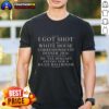 Alt Text: Original 'I Got Shot At The White House Dinner' T-shirt featuring a humorous design about tax dollars.