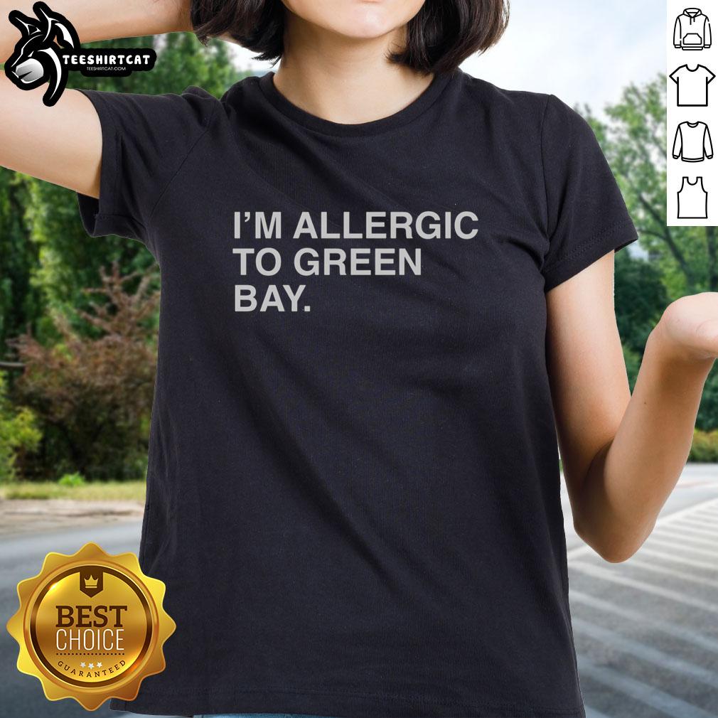 original-im-allergic-to-green-bay-packers-funny-ladies-tee Funny ladies tee 'I'm Allergic to Green Bay Packers' showcasing humor for football fans and Packers rivals.