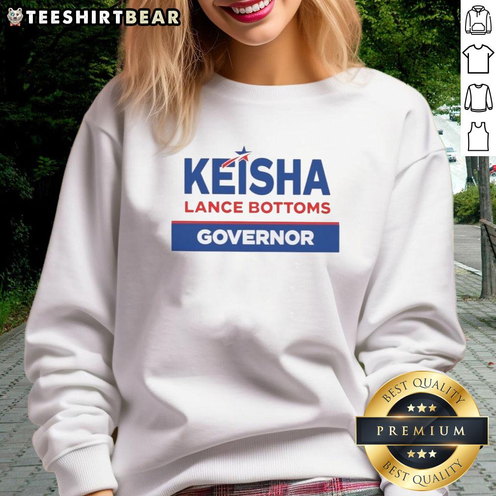 original-keisha-lance-bottoms-governor-political-campaign-election-star-sweatshirt Alt Text: Keisha Lance Bottoms sweatshirt from her governor campaign, showcasing her political brand and election spirit.
