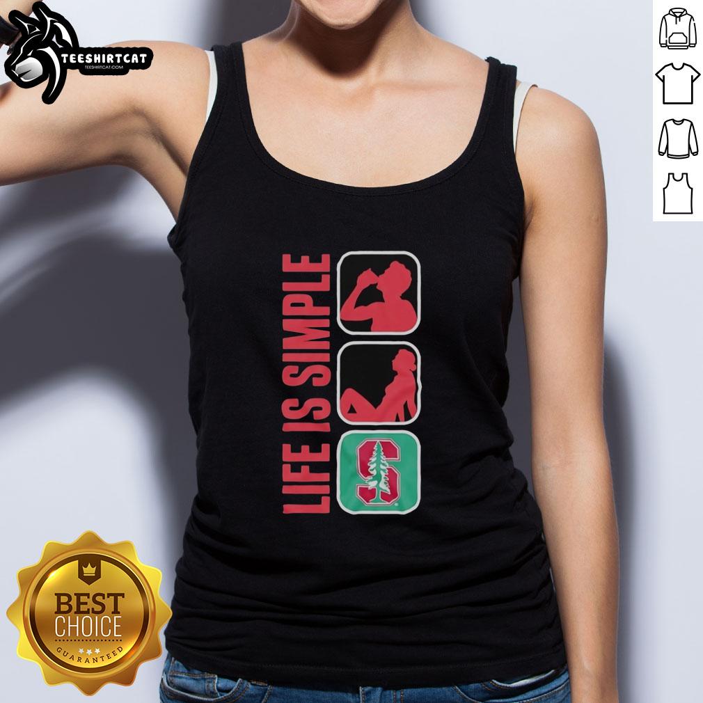 original-life-is-simple-drink-love-stanford-cardinal-tank-top Original Life Is Simple Drink Love Stanford Cardinal Tank Top in vibrant red, perfect for fans and casual wear.