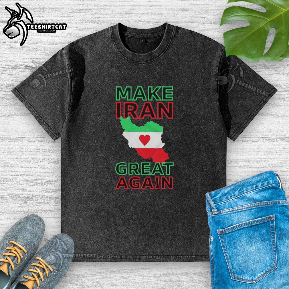 original-make-iran-great-again-flag-washed-t-shirt Alt Text: Original Make Iran Great Again flag washed t-shirt showcasing vibrant design and comfortable fit for casual wear.