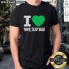 Alt Text: Original Minnesota Timberwolves I Heart Wolves T-Shirt featuring team logo and heart graphic in vibrant colors.