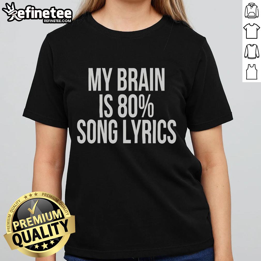 original-my-brain-is-80-percent-song-lyrics-funny-ladies-tee Funny ladies' tee featuring the lyrics My Brain Is 80 Percent for a humorous twist on casual wear. Perfect for music lovers!