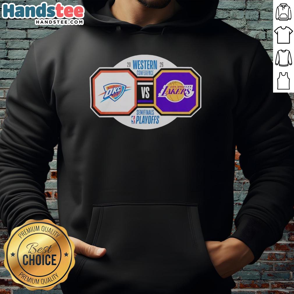 original-oklahoma-city-thunder-vs-los-angeles-lakers-2026-nba-playoffs-western-conference-semifinals-hoodie Original Oklahoma City Thunder vs Los Angeles Lakers 2026 NBA Playoffs hoodie featuring team logos and playoff graphics.