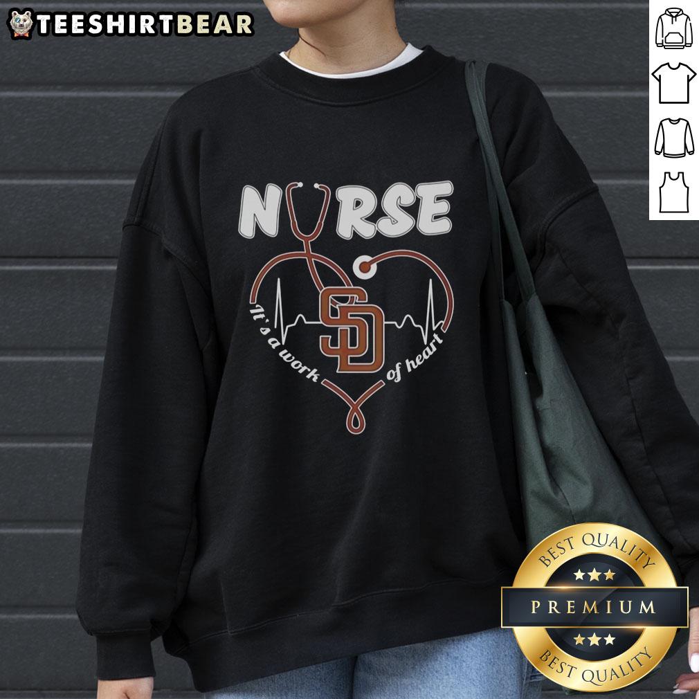 original-san-diego-padres-nurse-its-a-work-of-heart-sweatshirt Original San Diego Padres Nurse 'It's a Work of Heart' Sweatshirt featuring team colors and heart design.