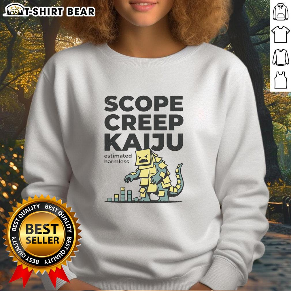 Original Scope Creep Kaiju Sweatshirt Original Scope Creep Kaiju Sweatshirt featuring a vibrant design of a playful kaiju character on a cozy fabric.
