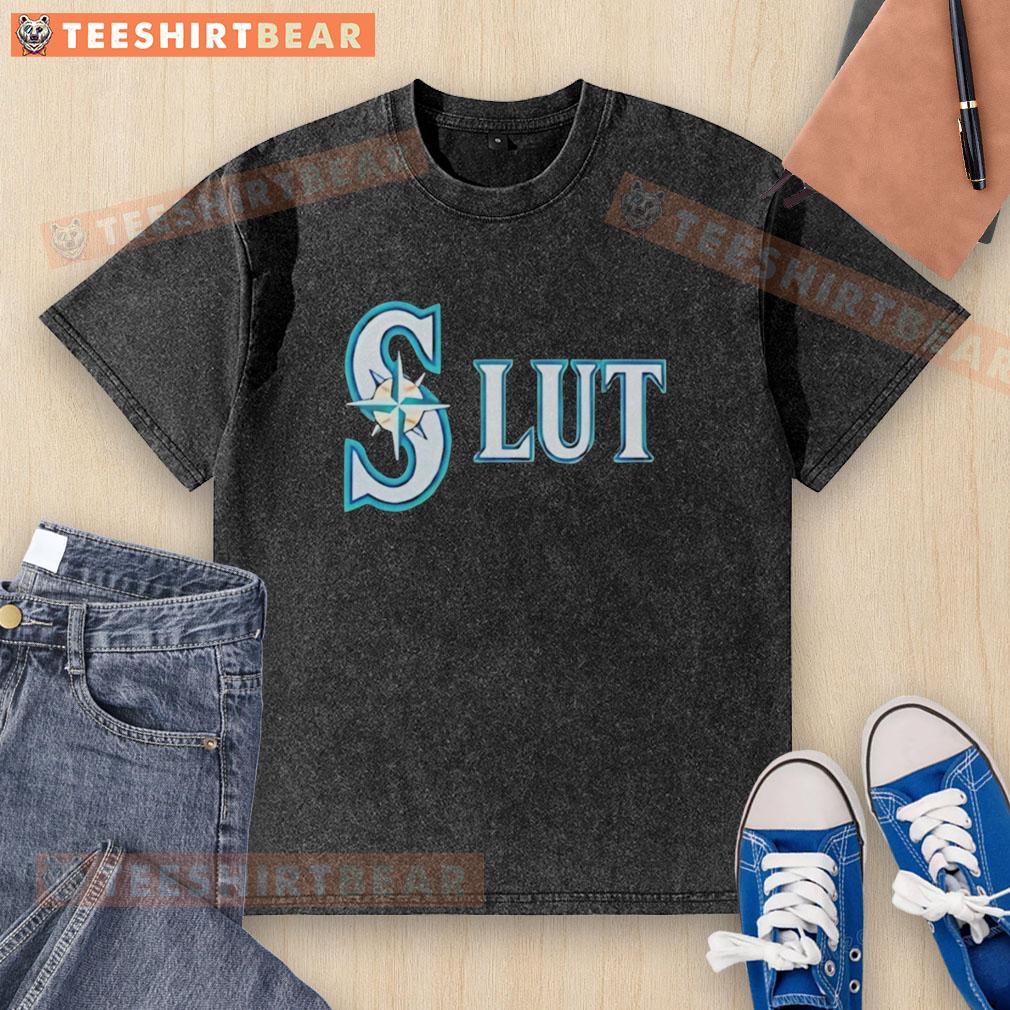 original-seattle-mariners-slut-logo-washed-t-shirt Alt Text: Original Seattle Mariners Slut Logo washed t-shirt featuring a vintage design and soft fabric, perfect for fans.