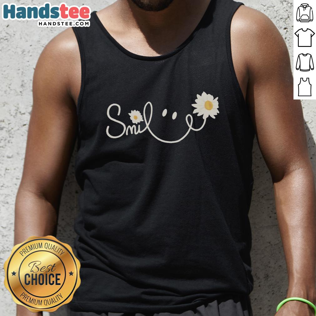 original-smile-flower-tank-top Original Smile Flower Tank Top featuring a colorful floral design, perfect for casual summer outfits.