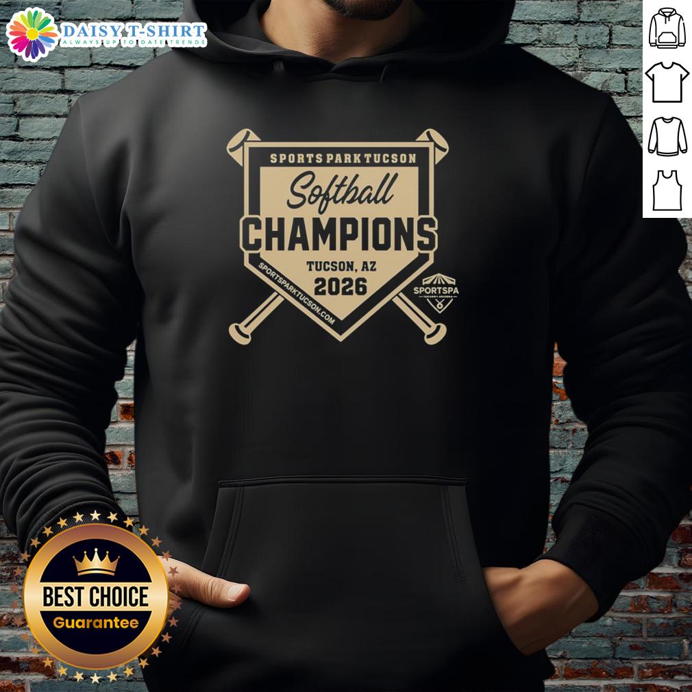 Original Sports Park Tucson Softball Champions Logo 2026 Hoodie Alt Text: 2026 Original Sports Park Tucson Softball Champions logo on a stylish hoodie, perfect for fans and players.